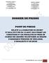 DOSSIER DE PRESSE POINT DE PRESSE