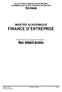 MASTER ACADEMIQUE FINANCE D ENTREPRISE