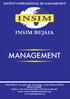 INSTITUT INTERNATIONAL DE MANAGEMENT INSIM BEJAIA MANAGEMENT