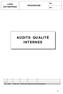AUDITS QUALITÉ INTERNES