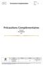 Précautions Complémentaires