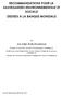 RECOMMANDATIONS POUR LA SAUVEGARDES ENVIRONNEMENTALE ET SOCIALE DEDIEES A LA BANQUE MONDIALE