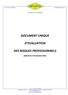 DOCUMENT UNIQUE D EVALUATION DES RISQUES PROFESSIONNELS
