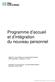 Programme d accueil et d intégration du nouveau personnel