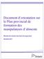 Document d orientation sur le Plan provincial de formation des manipulateurs d aliments. Ministère de la Santé et des Soins de longue durée