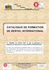 CATALOGUE DE FORMATION DE DERYEL INTERNATIONAL