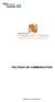 POLITIQUE DE COMMUNICATION