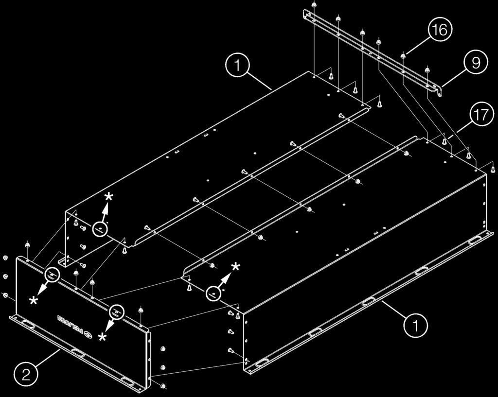 REMORQUE À ESSIEUX TANDEM ACCESSOIRE N 2878231 INSTRUCTIONS 1. Déposer sur une surface plane les (2) panneaux latéraux (#1), le panneau avant (#2) et le renfort inférieur arrière (#9).