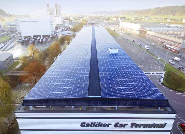 1 2 3 1 Die vorbildlich integrierte 606 kw starke PV-Anlage der Galliker Transport AG, hier