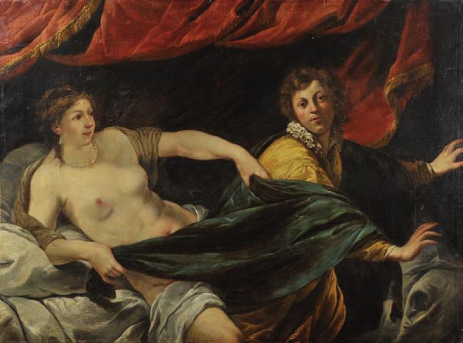 445 Attribué à Jacques BLANCHARD (1600-1638) Joseph et la femme de Putiphar Toile.