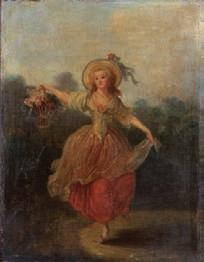 Greuze, 1774) RM 456 458 458 École FRANCAISE du XVIIIème siècle, suiveur de Jean-Frederic SCHALL Jeune femme au panier