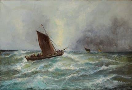1835-1895) Bateau dans la tempête Sur sa toile d origine. Signé en bas à gauche Godchaux.