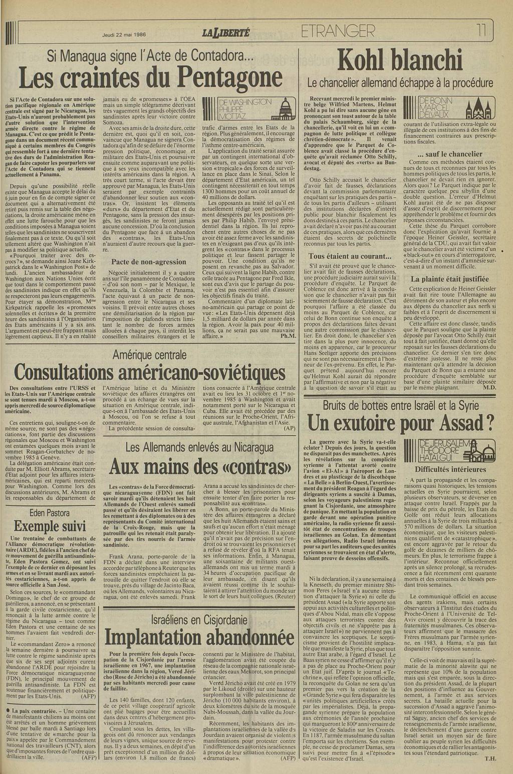 Jeudi 22 mai 1986 Si Managua signe l'ace de Conadora.