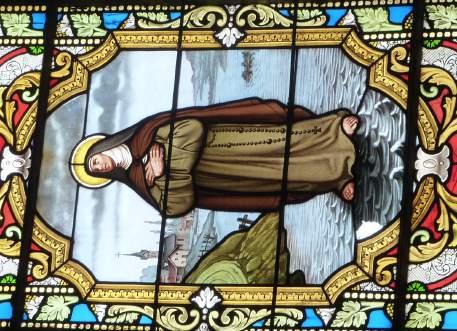 Sainte Colette marche sur le Doubs en crue alors qu elle est en route pour aller fonder le monastère de Seurre