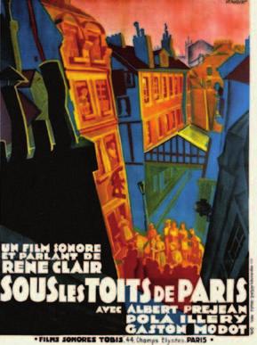 DOSSIER PAYS D AUGE ET CINÉMA Affiche du film Sous les toits de Paris présenté à Livarot le 27 décembre 1931. Coll.