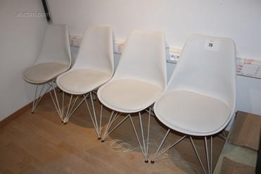 pieds  1300x1300mm (environ) 70 4 chaises d'appoint en plastique blanc avec