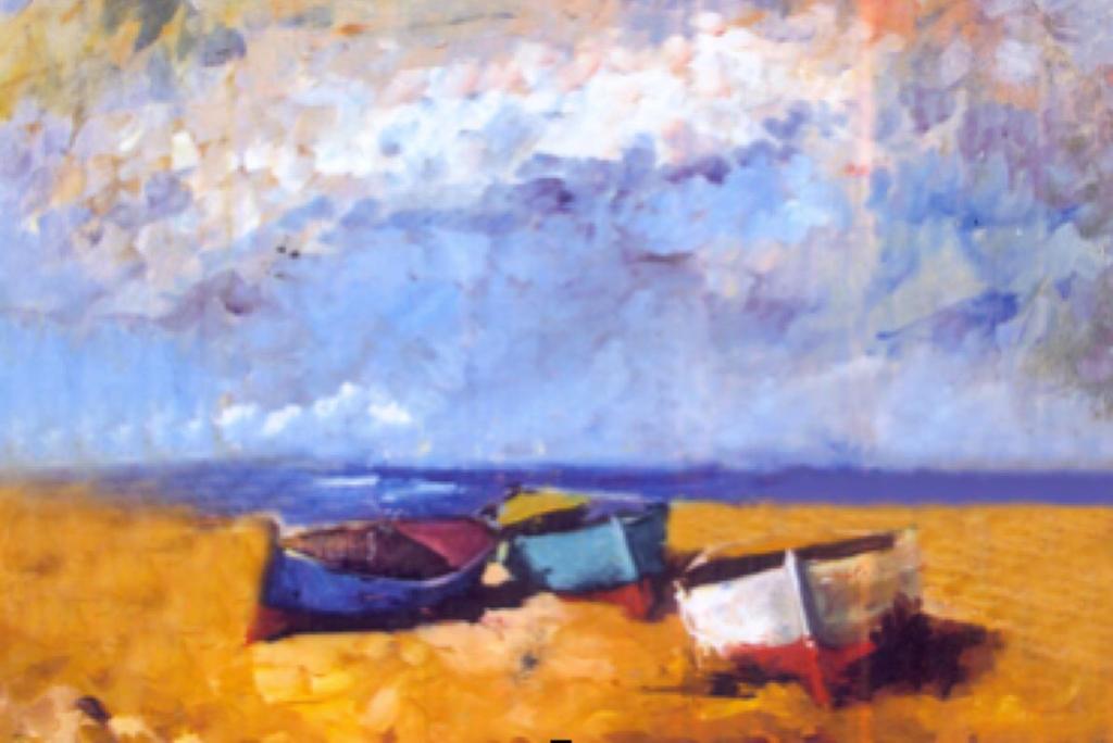«Une plage de Mahdia» Nourredine Limam Des techniques impressionnistes et des touches de couleurs se mêlent en respectant un horizon parfait.