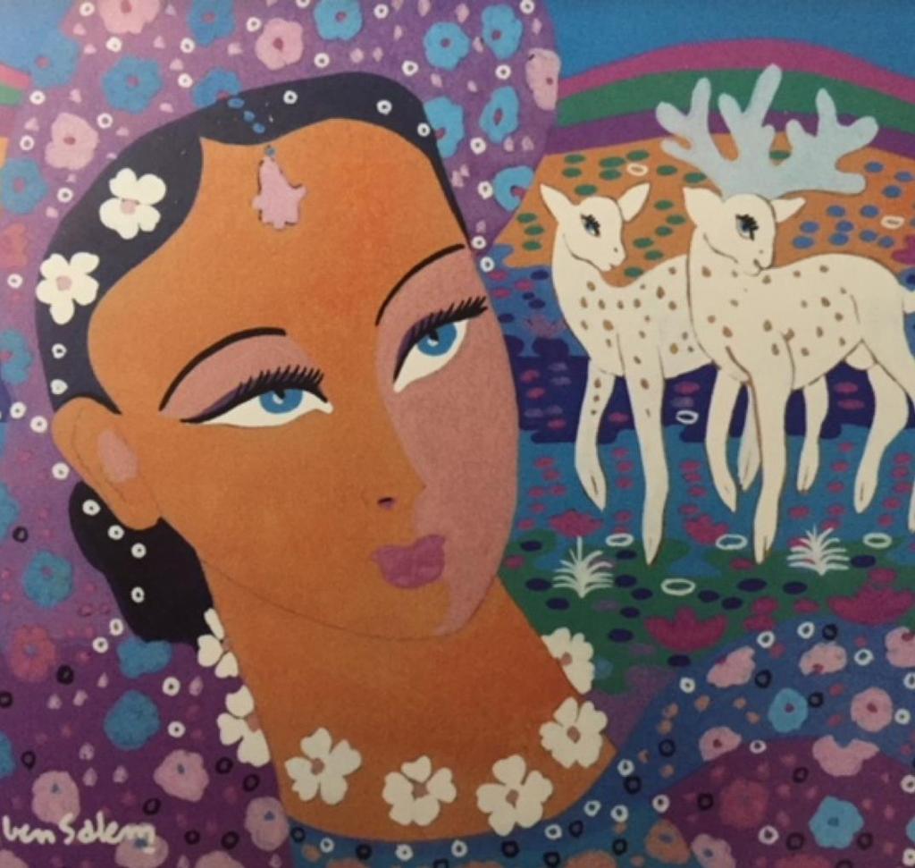 «Femme et deux biches» Aly Ben Salem Aly Ben Salem est un peintre tunisien de renommée internationale, au style moderne et intemporel.