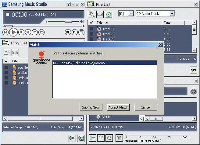 I Conversion de fichiers audio 4 Insérez le CD contenant les fichiers audio à convertir dans le PC. Appuyez sur le bouton [To CD-ROM Mode] de la fenêtre File List.
