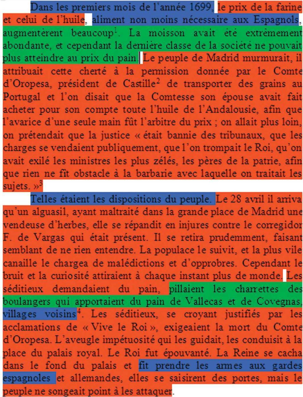 Recherches & Travaux n o 72 Fig. 1. Code couleurs pour rendre visible l écriture plagiaire de Stendhal. commentaires de Stendhal.