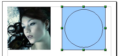 Placez le cercle au milieu du carré comme illustrée ci-dessous