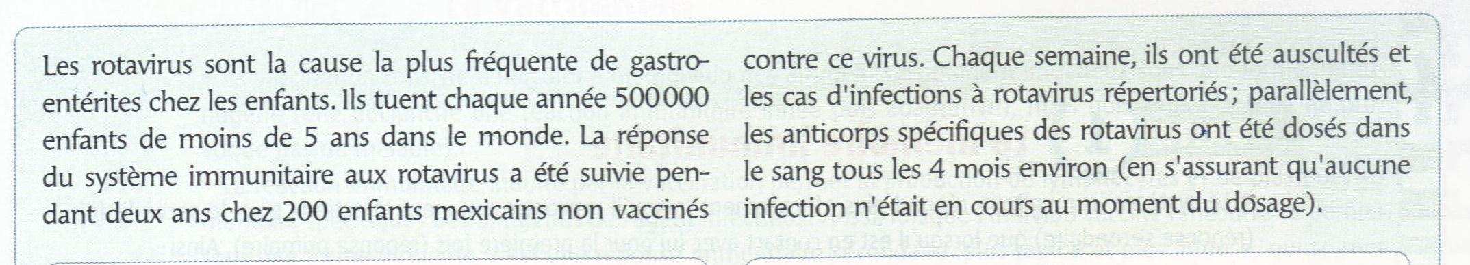 Plus le nombre d infections à rotavirus déjà subies est important,