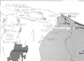 DE5 «TRIBU5» MARGINAlI5ÉE5 AUX COMMUNE5 «ETHNIQUE5» -------------------8 Le fleuve Maroni établit la frontière entre la Guyane et le Surinam. Océan Atlantique ( Kourou Gaanboli M.cauri.