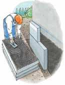 Matérialiser le rail de départ de l isolation du mur extérieur à l aide d un cordeau à tracer. Pose de l étanchéité sur le mur de soubassement (DTU 20.