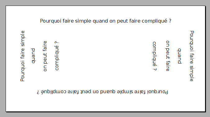 à sa réalisation. ➊ Taper le texte avec des espaces : Pourquoi faire simple quand on peut faire compliqué? ➋ Sélectionner un groupe de caractères Menu : Format > Caractères.
