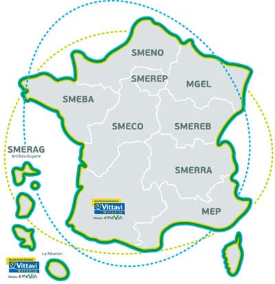 6 Annexe II Sigle Dénomination Zone de couverture Sud Ouest et Réunion (fusion de la VITTAVI VITTAVI SMESO et de la SMERE) Source : emevia.