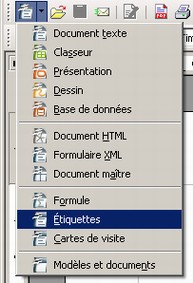 Étiquettes Outre les lettres-type, OpenOffice.org vous permet également de sortir vos données sur des planches d'étiquettes. Plusieurs méthodes pour lancer l'assistant d'étiquettes.