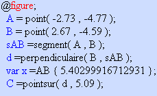 Pour cela nous allons définir dans le script une variable x égale à la longueur AB.