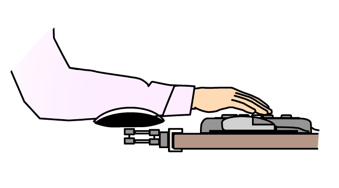 Appui sur le plan de travail Les appuis-bras peuvent cependant entraver le travail de l utilisateur ou de l utilisatrice dans le cas de tâches exigeant une mobilité du tronc, des épaules et des bras.