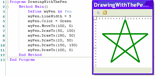 Le programme Phrogram nécessaire pour faire ce dessin est donc tout petit! Avec seulement 9 instructions nous y sommes parvenus!