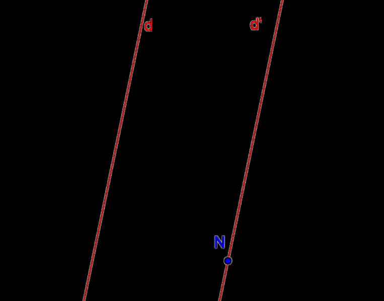 On place l équerre sur la droite (d) puis la règle perpendiculaire à l équerre comme indiqué sur la figure.