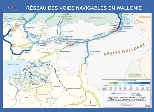 - Réserves de sécurité telles que prévues à l article 8 2 du décret Figure 29 : Réseau des voies navigables en Wallonie IX.1.3.