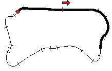 (tours/min) 1 2 3 4 Figure 6 Données extraites du jeu vidéo sur une portion de circuit accélération (m s 2 ) 9,8 temps (s) Figure 7 Portion de circuit sur lequel sont extraites différentes données