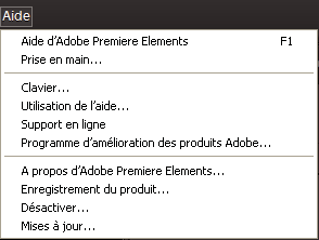Prise en main d Adobe Premiere Elements 5 plus d informations sur le client d aide de la communauté, reportez-vous à la section http://www.adobe.com/go/learn_prechc_fr.