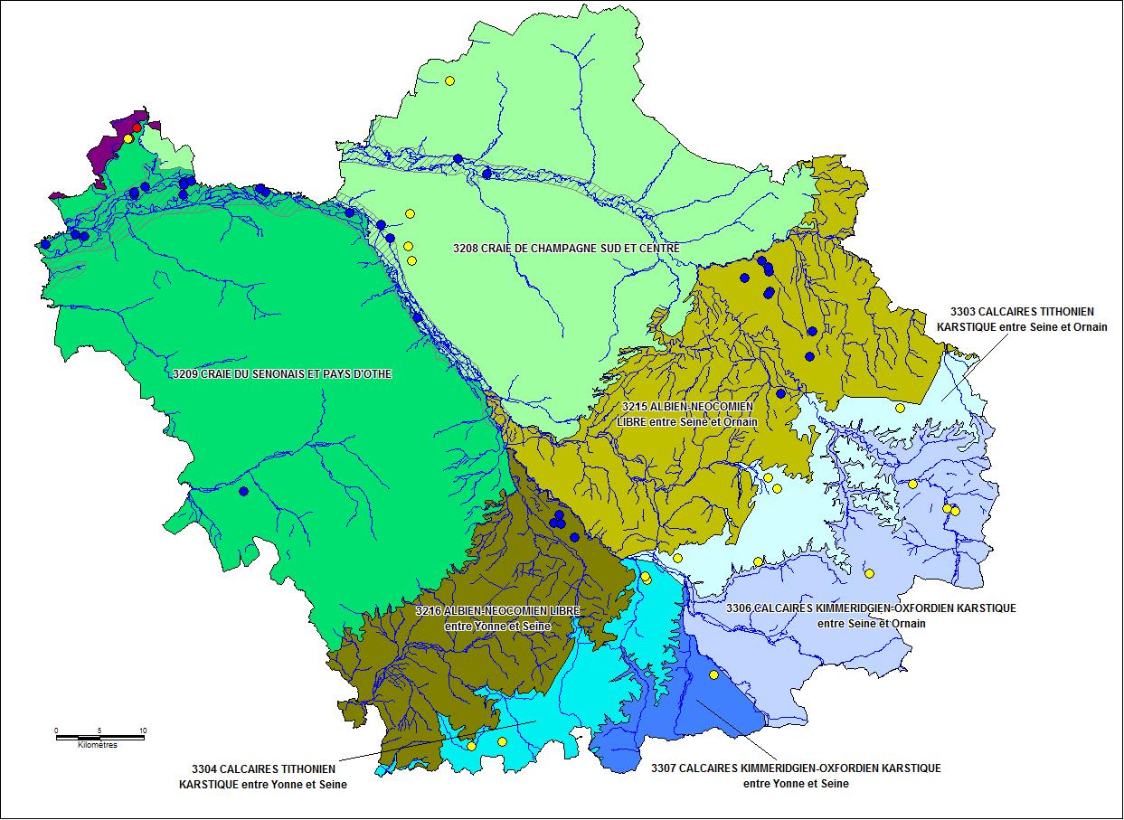 Révision du SDC 10. Prise en compte du SDAGE Seine-Nomandie. L orientation 24 - Assurer une gestion spécifique par masse d eau ou partie de masses d eau souterraines (page 98).