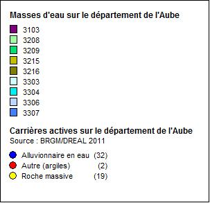 Pour le département de l Aube, les masses d eau 3208 Craie de Champagne sud et centre et 3209 Craie du Sénonais et du Pays d Othe (disposition 116) sont concernées.