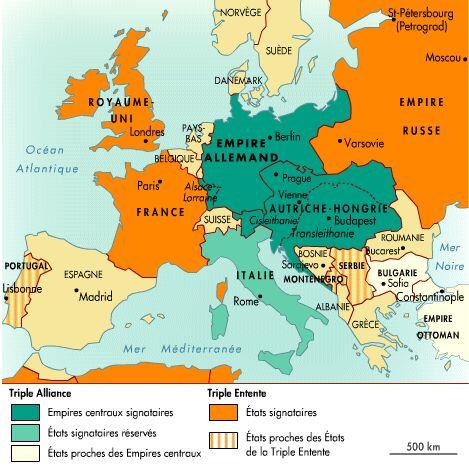 4- Place le nom des cinq pays représentés sur l affiche sur la carte ci-dessous qui représente : l Europe en 1914: 5- Est-ce que la position des animaux sur l image correspond à leur position