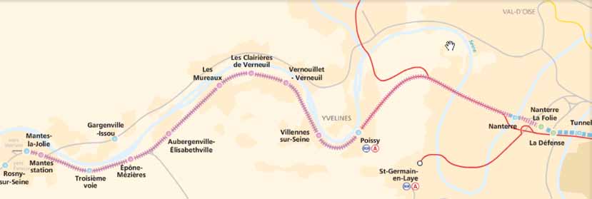 ZOOM sur le projet Eole Le prolongement du RER E à l Ouest (de Haussman Saint-Lazare à Mantes-la-Jolie) appelé projet EOLE se singularise par sa taille (55 km de tracé concerné) et par la diversité