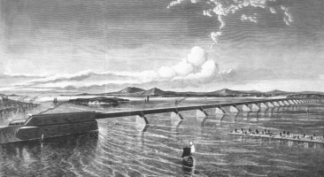 NOTRE PATRIMOINE, UN PRÉSENT DU PASSÉ Pont Victoria à Montréal, vers 1860 Le pont Victoria était à l origine un pont couvert. Il fut inauguré par le Prince de Galles lors de sa visite en 1860.
