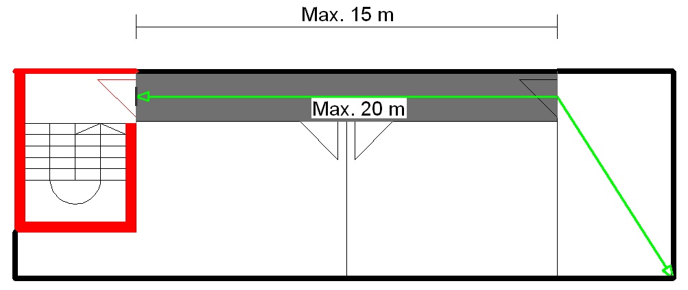 Figure 22 8.3.3. La distance maximale à parcourir depuis l escalier au niveau d évacuation jusqu à la sortie en plein air sera de 25 m. 8.4.
