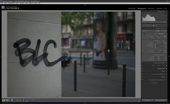 La copie d écran cidessous montre la photo en cours de développement dans Adobe Lightroom, exposée en automatique par le boîtier.