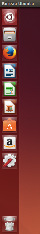 Le bureau Ubuntu 23 les menus des applications apparaissent sur une barre en haut de l écran.