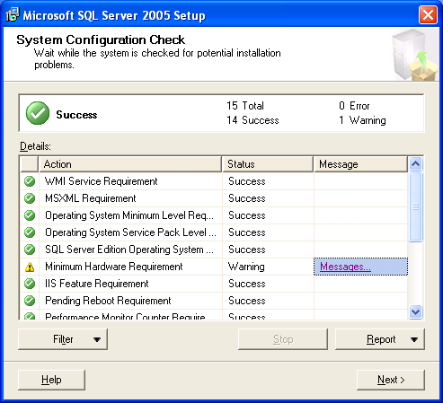 Installation de Microsoft SQL 2005 et des reporting services. Le guide est basé sur la version gratuite de SQL Server 2005 récupérable à cette adresse : http://www.microsoft.com/downloads/details.