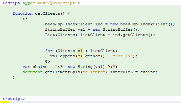 On va d abord écrire le code HTML daans lequel sera intégré le code Java.