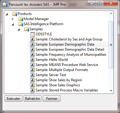 dans les préférences de JMP, au niveau de la section Intégration de SAS : Des add-ins SAS disponibles dans JMP En plus d offrir toute la souplesse d écrire son propre code et de l exécuter depuis