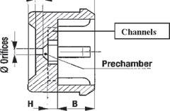 a a b c d e a f a Figure 53: Structure d un insert microbrume (a), structure d un insert directionnel (b), vue arrière d un insert microbrume (c), et insertion du diffuseur sur la valve sans insert